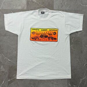 90s Vintage Corvette Graphic Tee Mens XL Nationals Pittsburgh Chevy Chevrolet